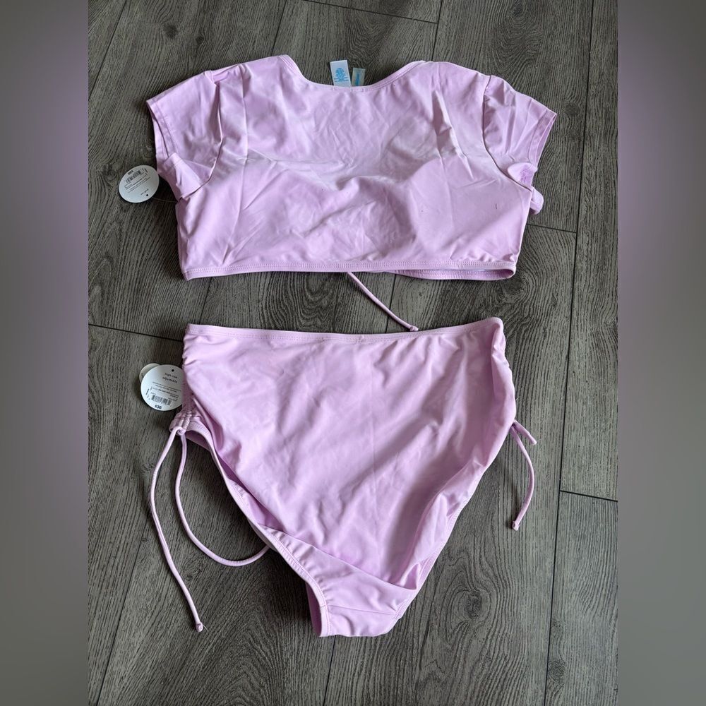 Decree full coverage purple Ruched Bikini Set - Picture 2 of 3